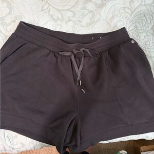 Lane Bryant Black Drawstring Waist Knit Shorts